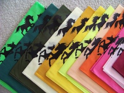 LEAPING HORSE 21x21 COWBOY BANDANA SCARF Sew Pillow  