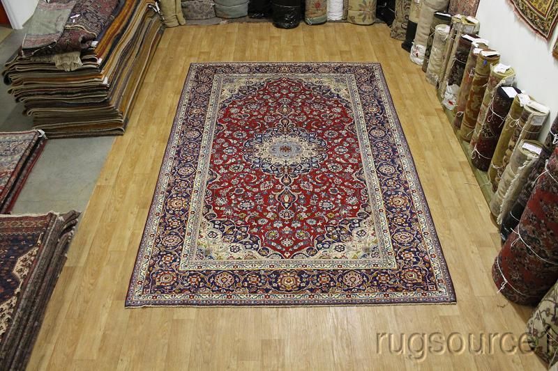   RED ANTIQUE 9X13 ISFAHAN PERSIAN ORIENTAL AREA RUG WOOL CARPET  