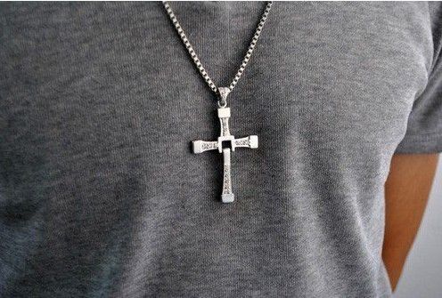   Toretto Vin Diesel 925 Fast and Furious Silver Cross Pendant  