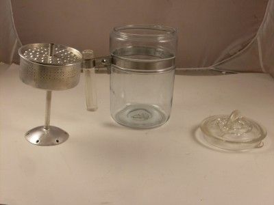 Pyrex Flame Ware Clear Glass 4 Cup Coffee Pot Maker Percolator  