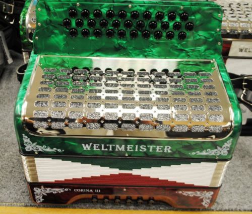 Weltmeister Corina III Button Accordion Green/Red  