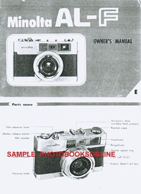 Minolta AL F Instruction Manual  