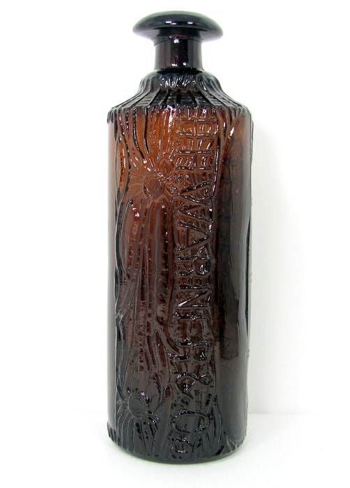 Antique TIPPECANOE Bottle H.H.Warner Rochester NY Bitters Amber 