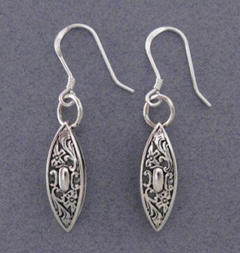 Sterling Silver TATTING SHUTTLE EARRINGS Antique Sewing  