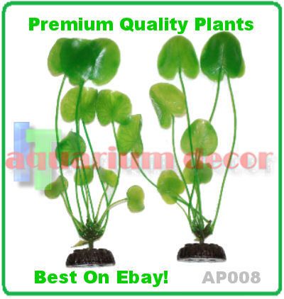 LOT OF 2 PLASTIC AQUARIUM PLANTS DECOR NEW LIFE LIKE  