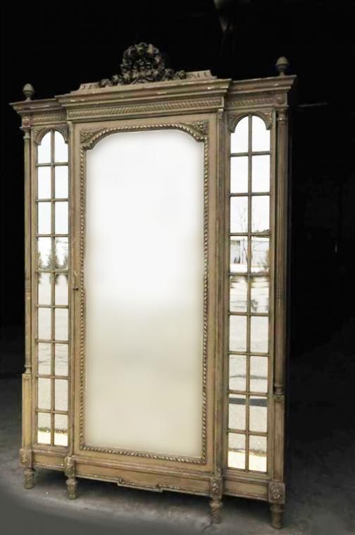 French Louis XV Painted Armoire  