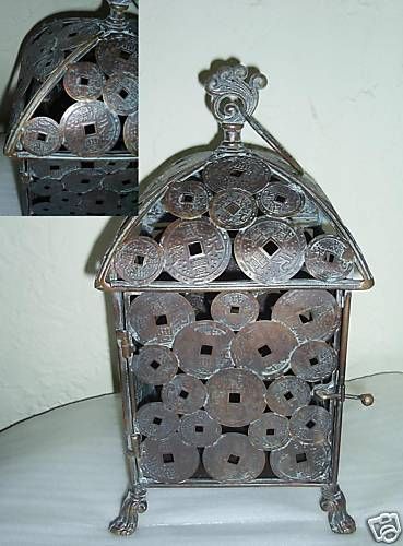 Asian Pagoda Lantern Garden Art Candle Holder Coin Repl  