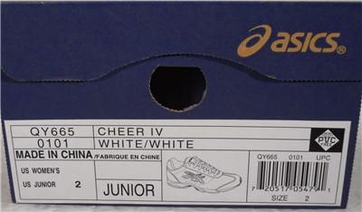 Asics Cheer IV Cheerleading Shoes Junior Size 2   QY665 0101   NEW 