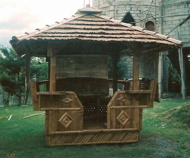 Bamboo Tiki Gazebo Cogon Grass Roof Outdoor Seating  