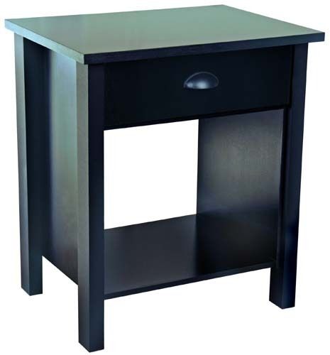 Drawer Night Stand Nouvelle Bedroom Furniture   Black  