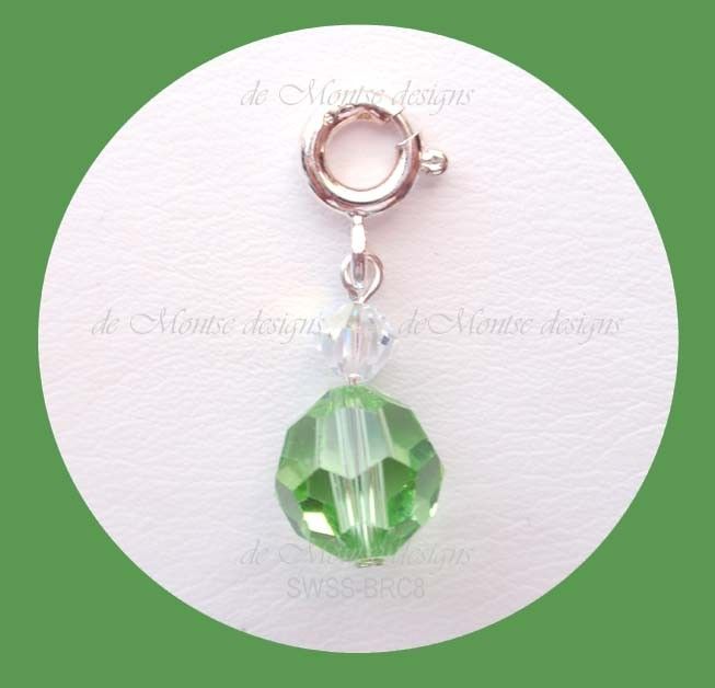 BRIDESmaid WEDDing GIFT CHARM SWAROVSKI BIRTHSTONE Aug  