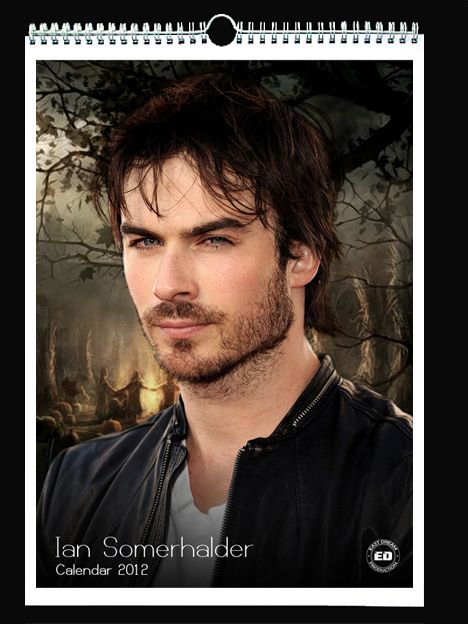 IAN SOMERHALDER 2012 WALL CALENDAR Vampire Diaries  