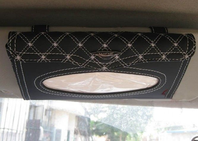 White Wine Series Car Sun Visor Tissue Holder Cover NEW  