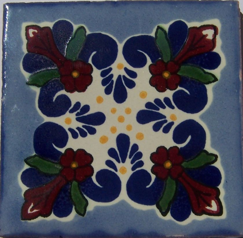 90 MEXICAN TILES 4 Talavera Handmade CERAMIC Tile C200  