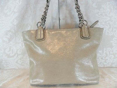 COACH SHIMMERY PLATINUM CHELSEA TOTE  