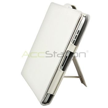 WHITE LEATHER FLIP CASE+Stylus FOR APPLE iPad 1 WIFI  