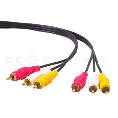 6FT AV Composite 3 RCA Cable Male Video Stereo Audio Triple 3 RCA Cord 