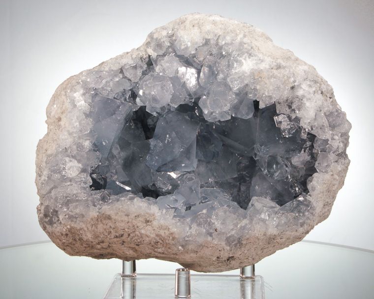 Gemmy Blue CELESTITE CRYSTAL GEODE Madagascar  