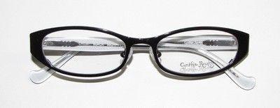 NEW CYNTHIA ROWLEY 341 50 17 135 DEMO LENS BLACK/WHITE EYEGLASSES 