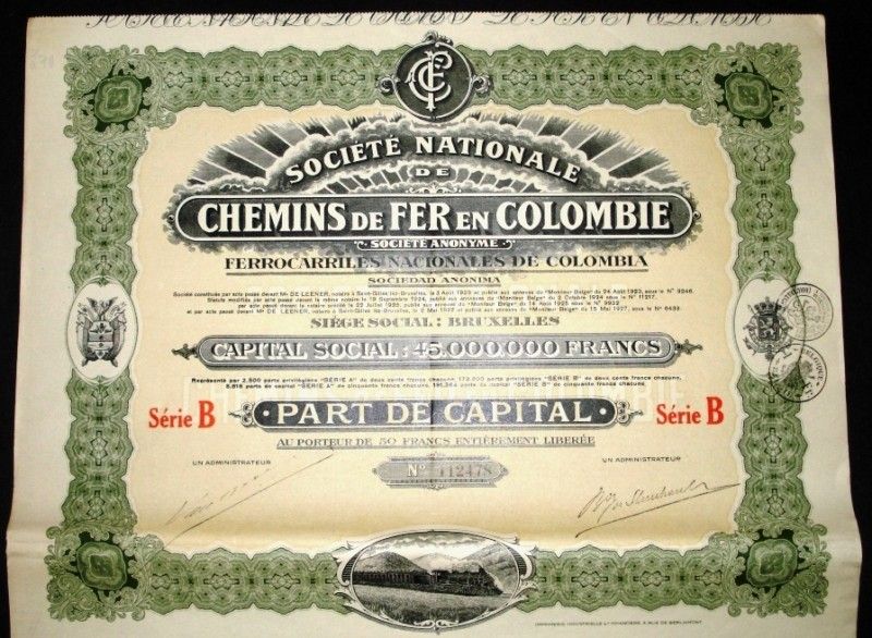 1927 Ferrocarriles Nacionales de Colombia  