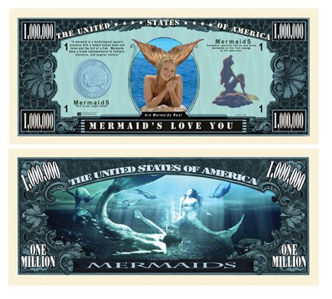 Mermaids Novelty One Million Dollar Bill  