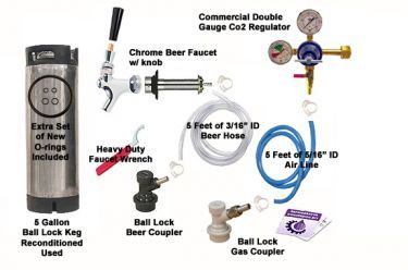 One Keg Door Mount Homebrew Kegerator Kit Ball Lock Tap  