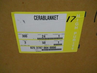 THERMAL CERAMICS FIBER BLANKET CERABLANKET 300 L, 24 W, 1 THICK LOT 