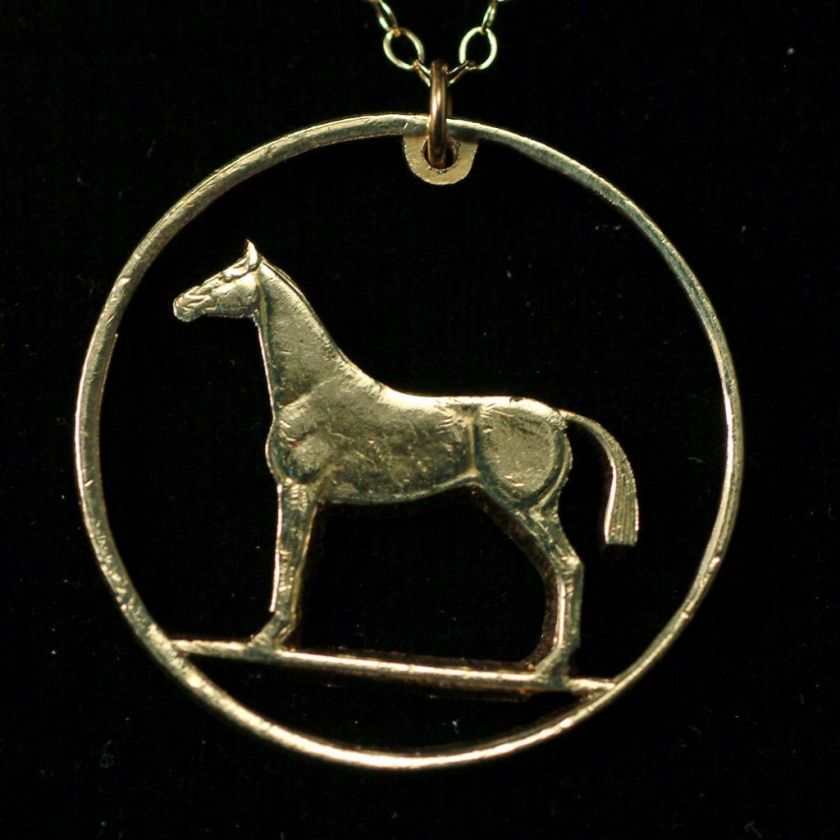 Ireland Horse 20p Cut Coin Jewelry Pendant Necklace  