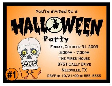 20 PERSONALIZED HALLOWEEN PARTY INVITATIONS  