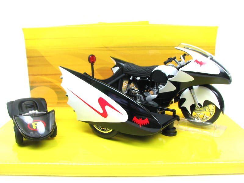 Hot Wheels 1966 TV Series Batcycle & Sidecar 1/12 New  