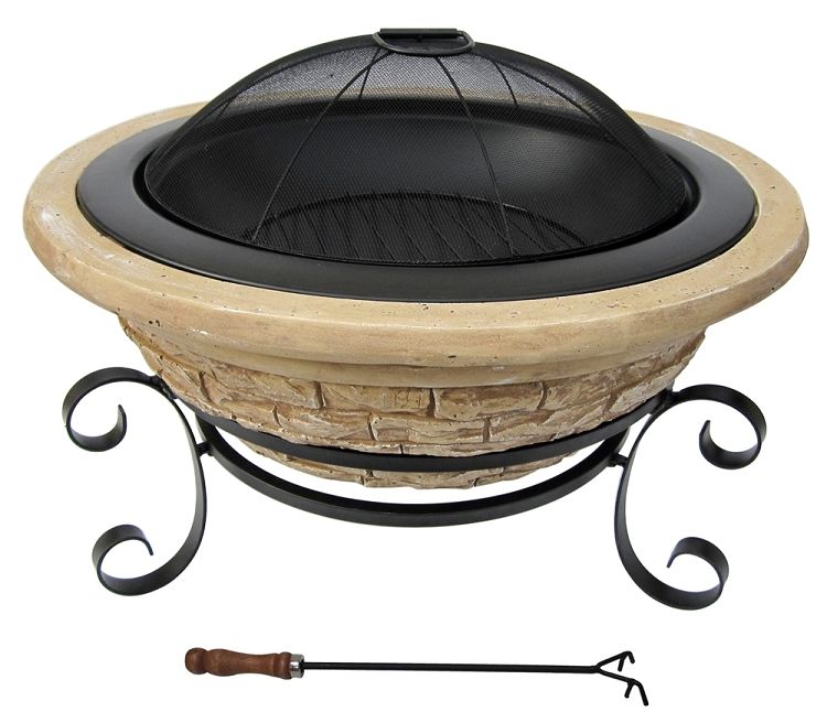 Magnesia Old Frontier Brick 30 Inch Fire Pit   Outdoor Patio Heater 