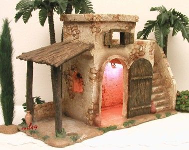 FONTANINI ITALY 5VILLAGE BETHLEHEM INN NATIVITY NEW BX  