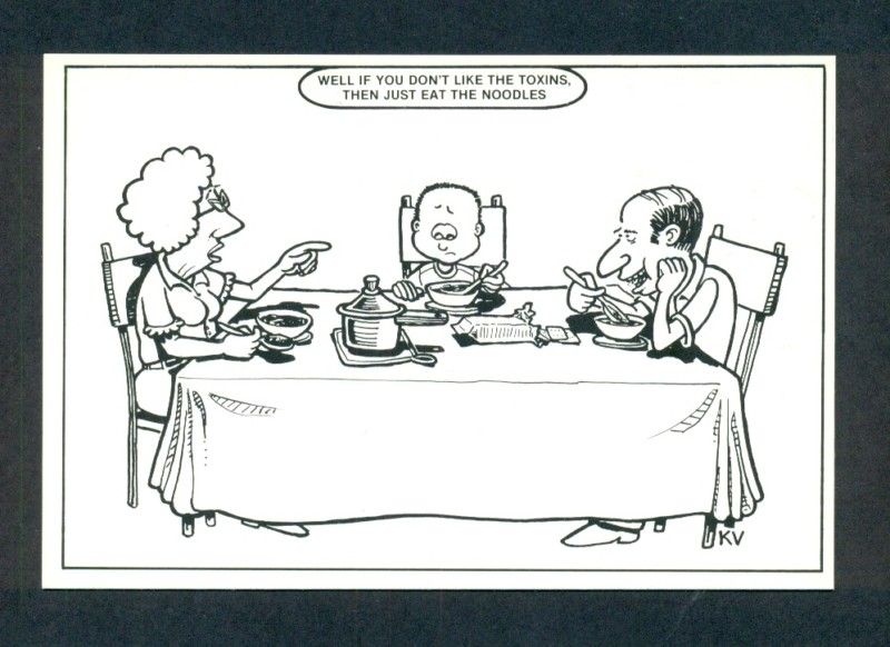 G3089 4x6 Modern Postcard Cartoon Anti Food Additives  