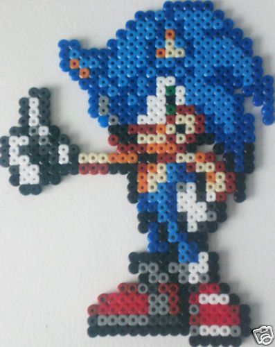 SONIC SEGA BEAD SPRITE NINTENDO GAME PERLER ART  