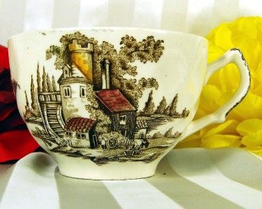 JOHNSON BROS. TEACUP & SAUCER TRIO THE OLD MILL TEA CUP  