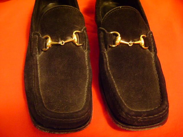 GUCCI WOMENS BLK SUEDE LOAFERS SHOES 6C 36.5 ITALY LUX  