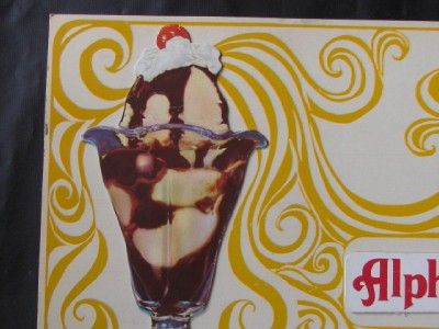 Vintage Alpha Brand Ice Cream Advertising Sign  