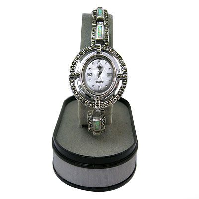 Vintage Sterling Silver Natural Marcasite Watch (MW 10)  