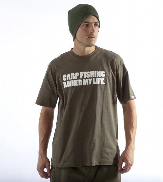 DIEM ANGLING CARP FISHING RUINED MY LIFE T SHIRT GREEN  