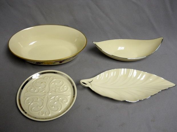 lot of 4 Lenox Special Porcelain Bowl / Leaf  