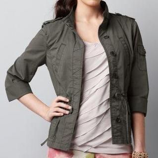 NEW ANN TAYLOR LOFT TWILL CARGO JACKET PXXS NWT $69.50  