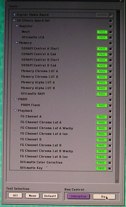   with Avid System Test PRO 5 under the MAC OS 9.2.2 Operating System