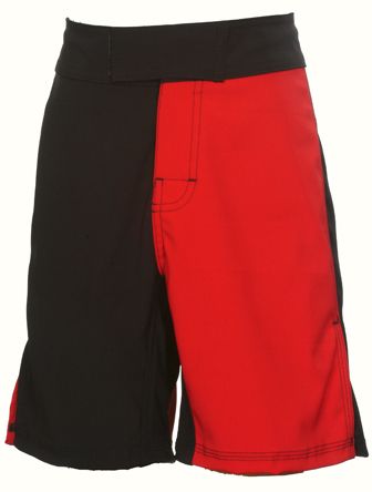 UN92 Boy 2 Tone Fighter, Red/Black, Kids Fight Shorts  