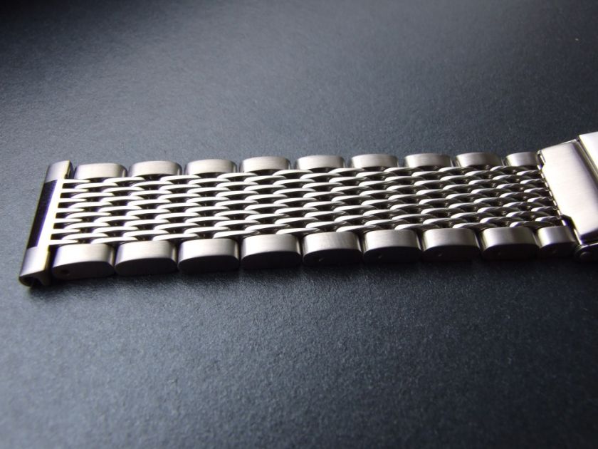 Stainless Steel Watch Strap   Solid Mesh Beads of Rice Design   20mm 