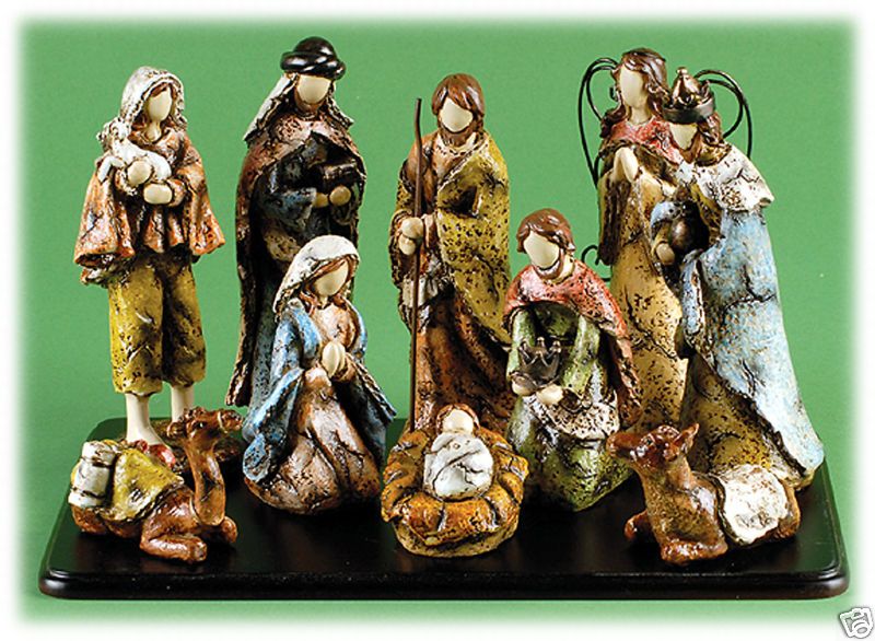 Christmas Nativity with Base 10 Piece Set NEW Lot  