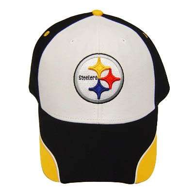 NFL PITTSBURGH STEELER BLACK COTTON VELCRO HAT CAP OSFA  