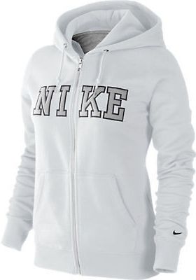Nike Womens Zip Up Casual White Hoodie Jacket 419734 100 WHT S  