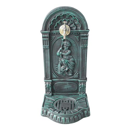 Serenity Garden Spigot Wall Fountain   Verdigris  