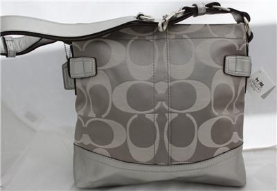   Signature GRAPHITE & METALLIC PLATINUM CROSSBODY BAG 18862 CHAIN Tote