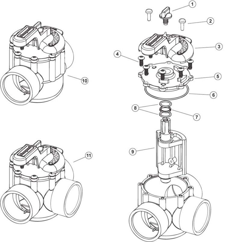 Pentair / PacFab Compool Valve O ring & Shaft Kit  